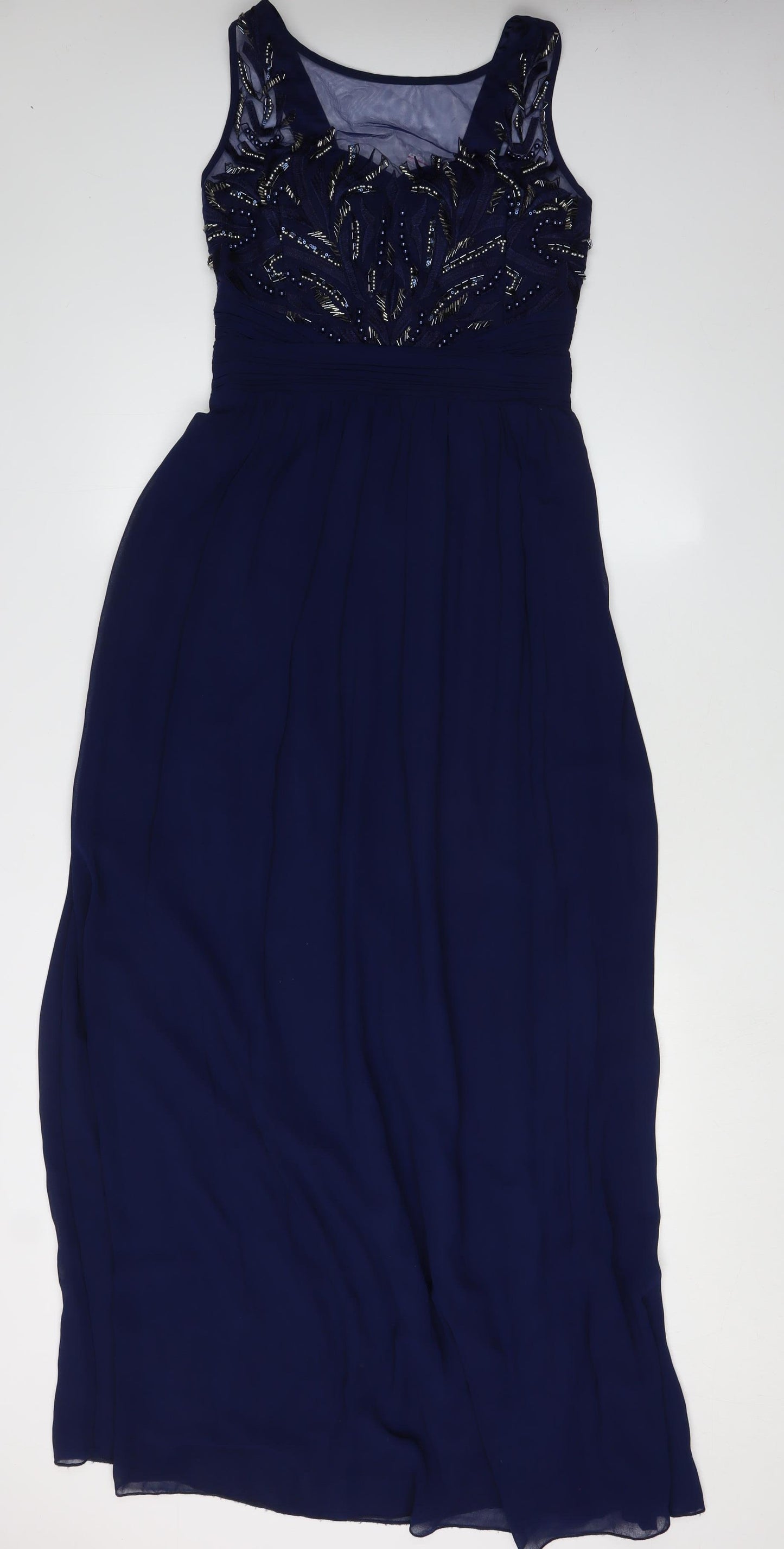 Quiz Women's Blue Maxi Dress Size 16 Sleeveless