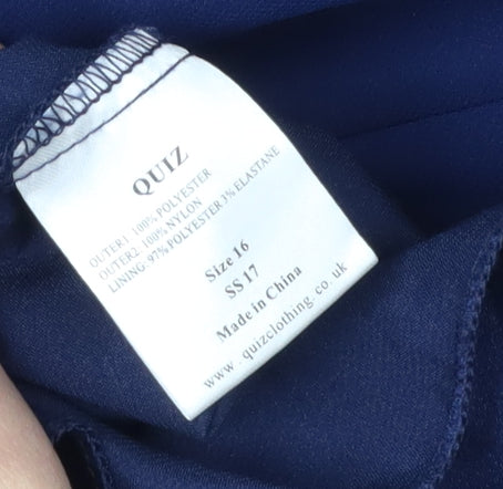 Quiz Women's Blue Maxi Dress Size 16 Sleeveless