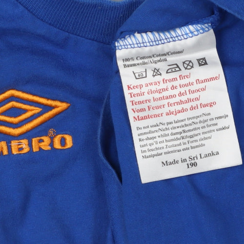 Umbro Boys Blue T-Shirt - Casual Short Sleeve 6-7 Years