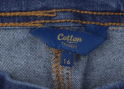 Cotton Traders Women's Blue Straight Jeans Size 16