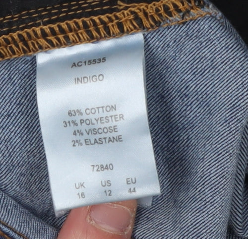 Cotton Traders Women's Blue Straight Jeans Size 16