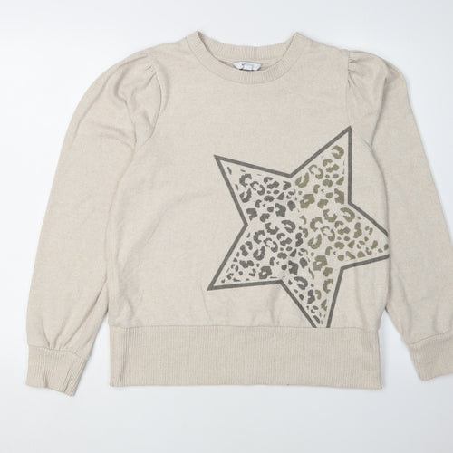 Next Women's Beige Animal Print Pullover M