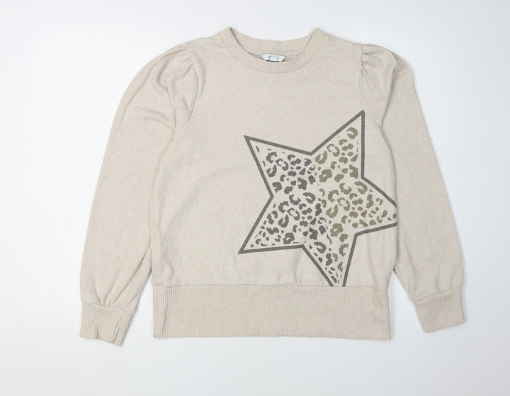 Next Women's Beige Animal Print Pullover M