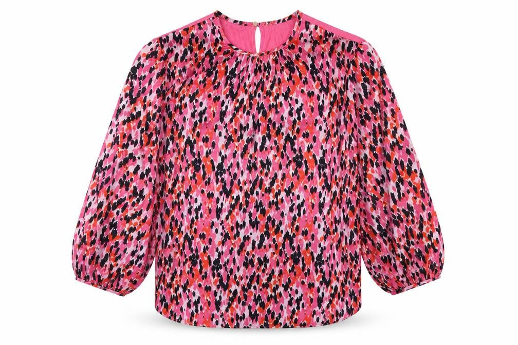 Front view of Marks & Spencer Women's Pink Animal Print Blouse 10