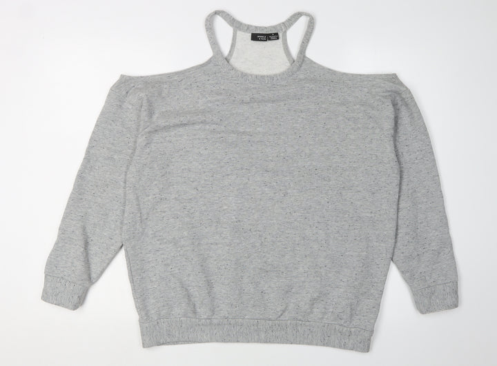 Sparkle & Fade Women's Grey Small Cold Shoulder Sweatshirt