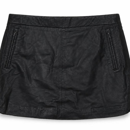 Mango Women's Black Leather Pencil Skirt Size 6