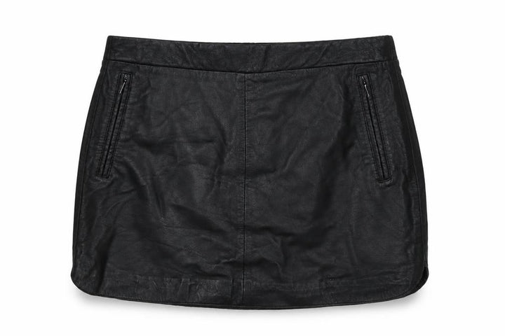 Mango Women's Black Leather Pencil Skirt Size 6