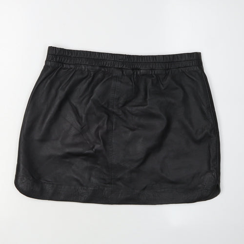 Mango Women's Black Leather Pencil Skirt Size 6
