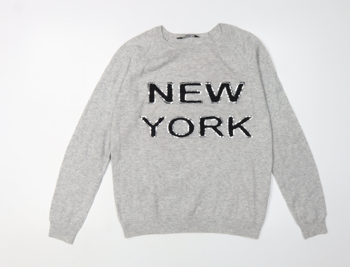 Dorothy Perkins Women's Grey Sequin Pullover Jumper Size 12
