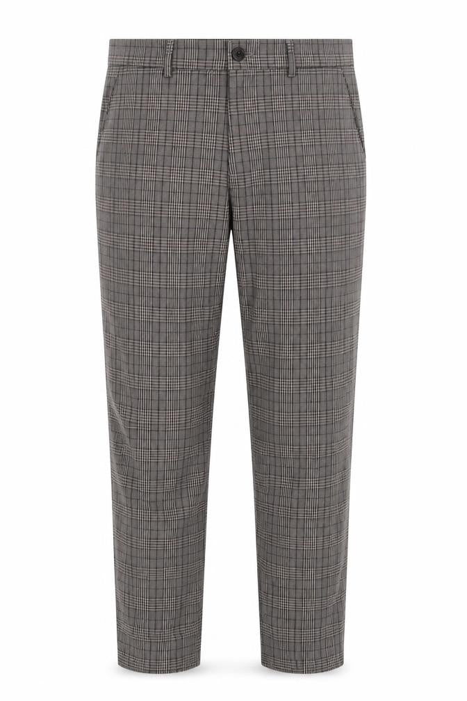 Front view of Farah Men's Multicoloured Check Slim Chino Trousers 34