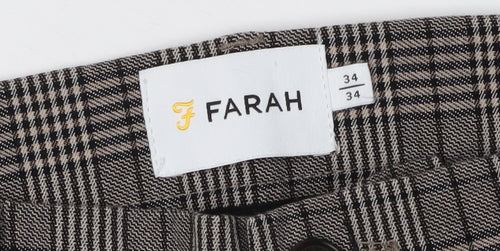 Farah Men's Multicoloured Check Slim Chino Trousers 34