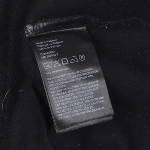 H&M Women's Black Full Zip Hoodie, Size S, Casual Comfort