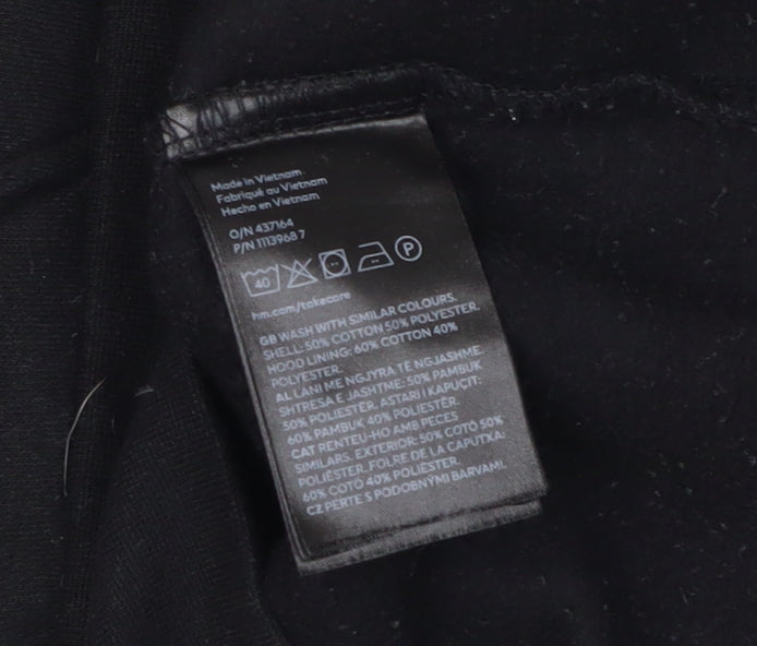 H&M Women's Black Full Zip Hoodie, Size S, Casual Comfort