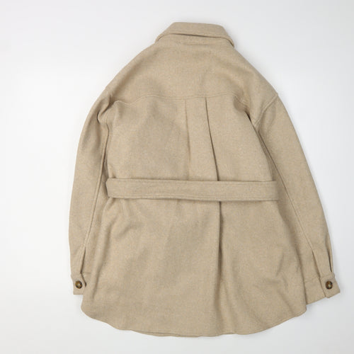 ZARA Women's Beige Mid-Length Wool Coat XS
