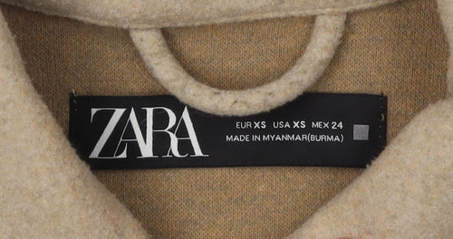 ZARA Women's Beige Mid-Length Wool Coat XS
