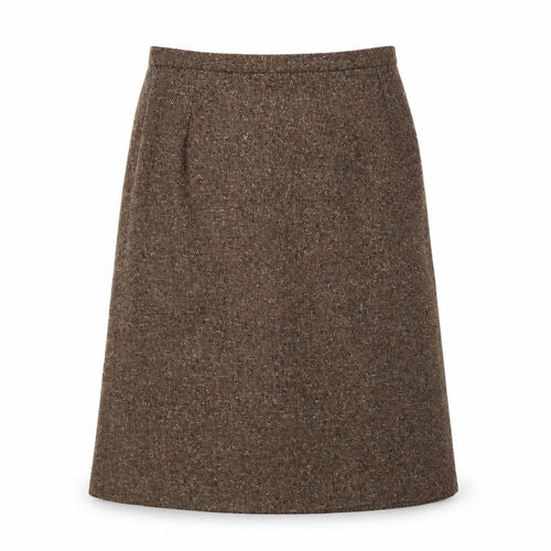 Angela Gore Women's Brown Wool Midi Skirt, UK 2