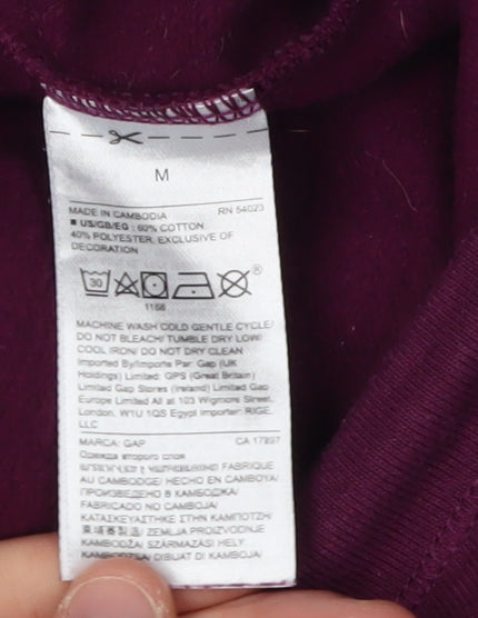 GAP Women's Purple Jogger Trousers M Elastic Waist