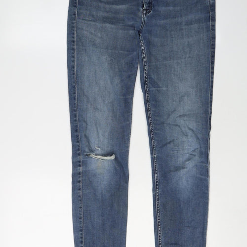 Lee Women's Blue Skinny Jeans Size 10, Distressed Denim