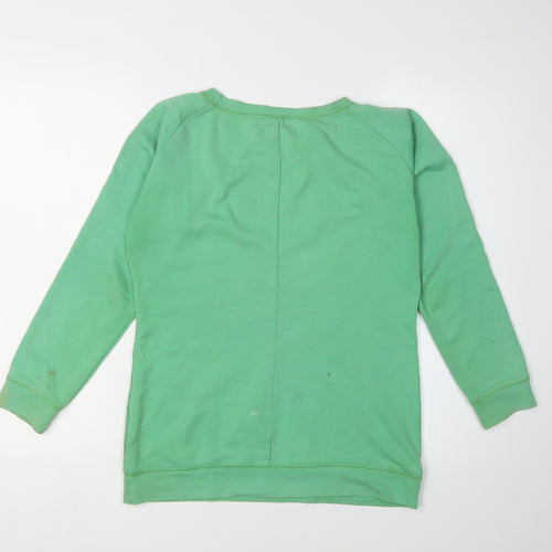 Diesel Women's Green Logo Sequin Pullover Sweatshirt - Size M