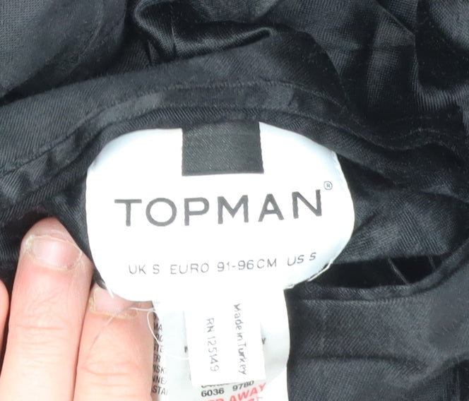 Topman Men's Black S Bomber Jacket - Embroidered Casual