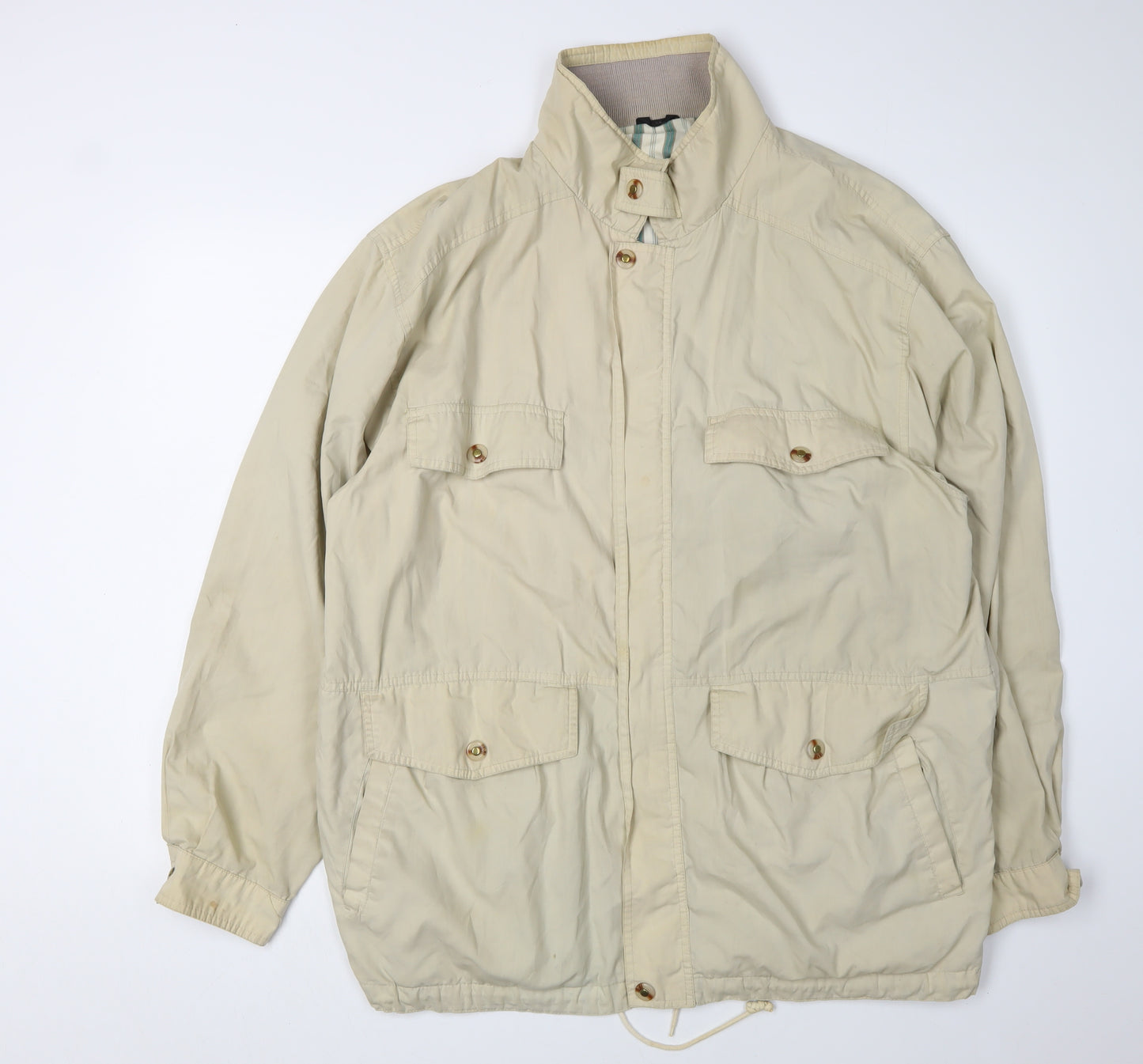 C&A Men's Beige 42in Basic Jacket, Mid-Length, Casual