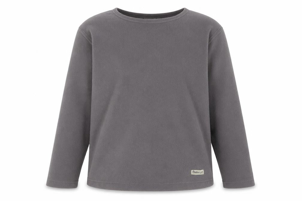 Front view of Outdoorscene unisex grey lightweight fleece pullover l