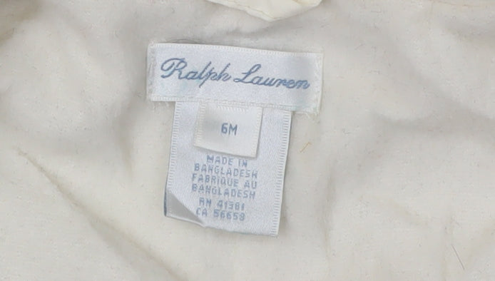 Ralph Lauren Unisex Baby Ivory Snowsuit 6 Months Quilted Winter