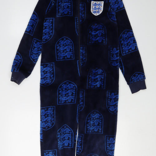 Boys Blue Fleece One Piece All Seasons Nightwear 9-10 Years