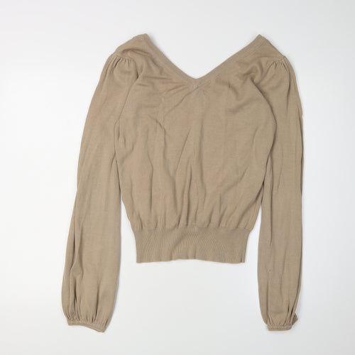 Soul Cal Women's Beige V-Neck Pullover Size 14