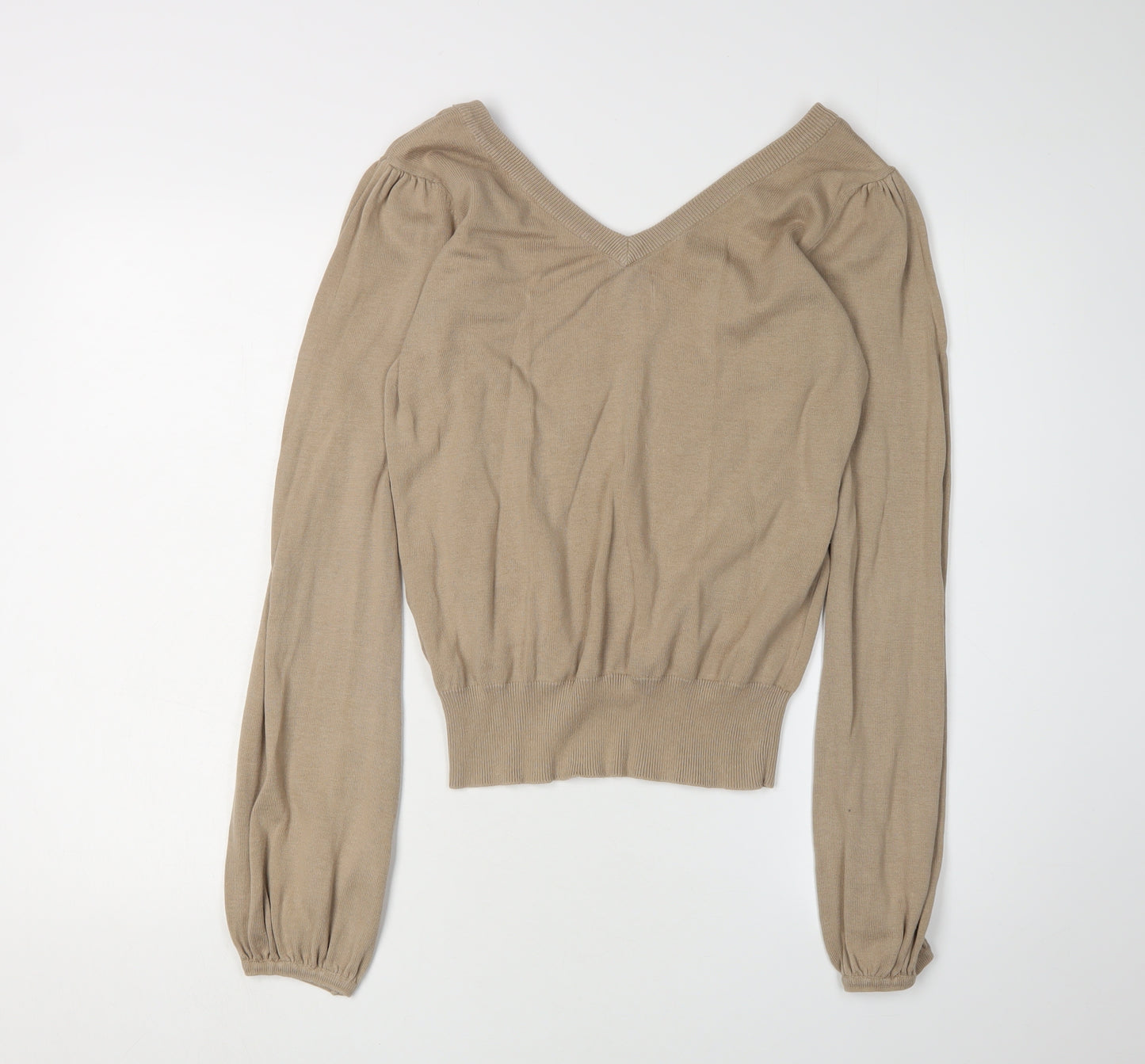 Soul Cal Women's Beige V-Neck Pullover Size 14