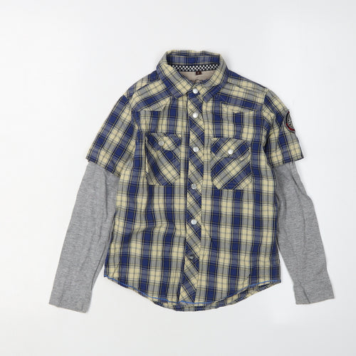 Saint George Boys Blue Check Button-Up Shirt 6 Years