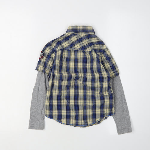 Saint George Boys Blue Check Button-Up Shirt 6 Years