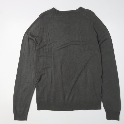 Guise Men's Grey V-Neck Pullover Jumper, M, Regular Fit