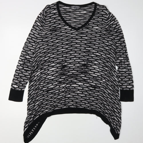 Laura Ashley Women's Black V-Neck Pullover Jumper, Size 12
