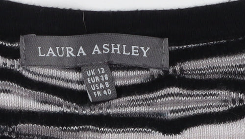 Laura Ashley Women's Black V-Neck Pullover Jumper, Size 12