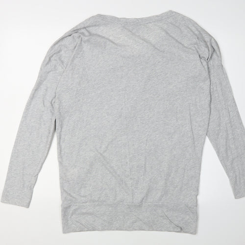 Animal Women's Grey Feather Print T-Shirt Size 12