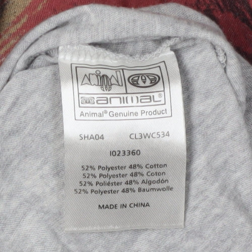 Animal Women's Grey Feather Print T-Shirt Size 12