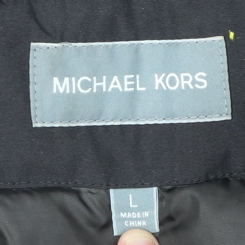 Michael Kors Men's Black Parka Jacket L - Hooded, Pockets