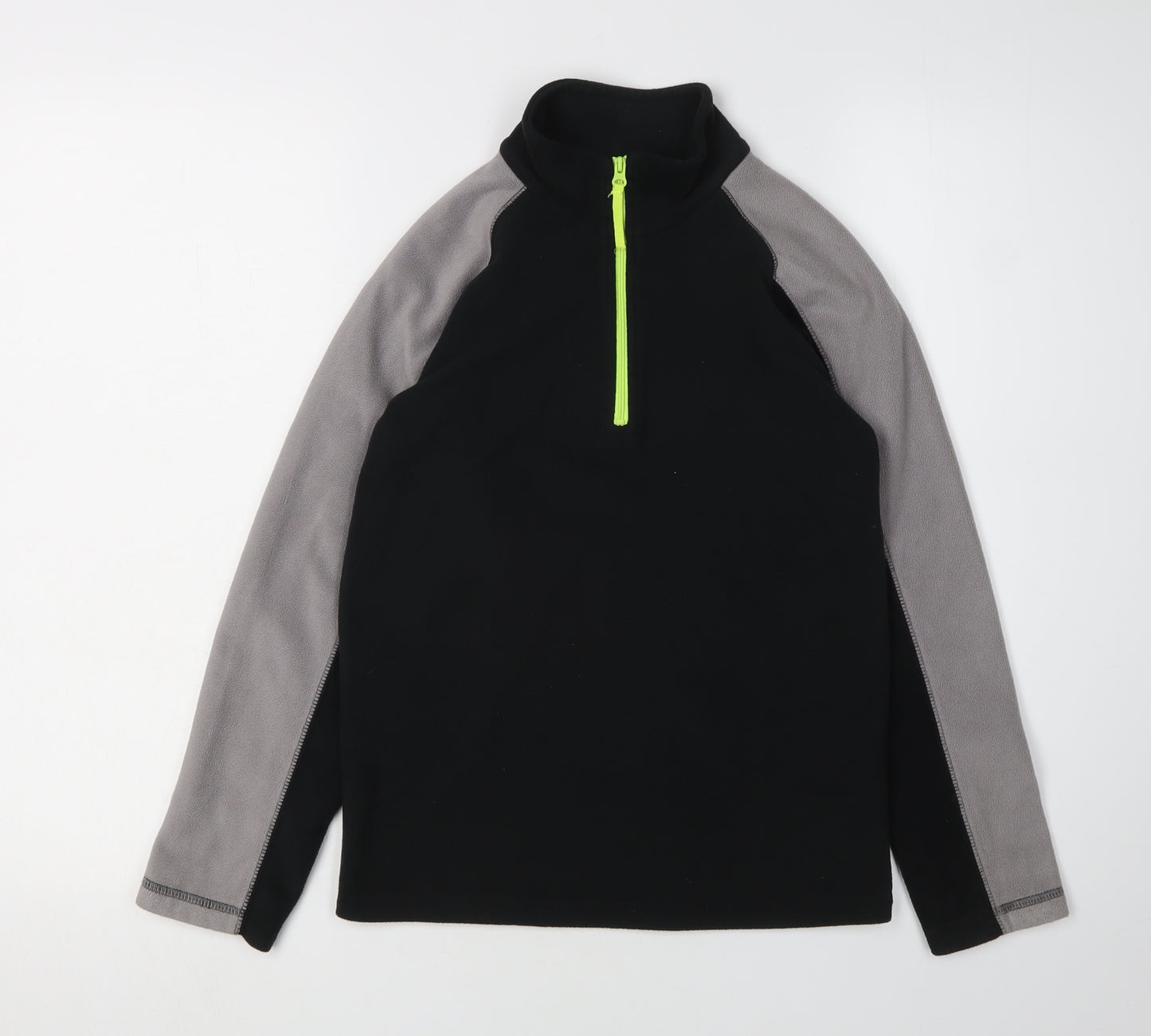 Mountain Warehouse Boys Black Fleece 9-10 Years Half Zip Hoodie