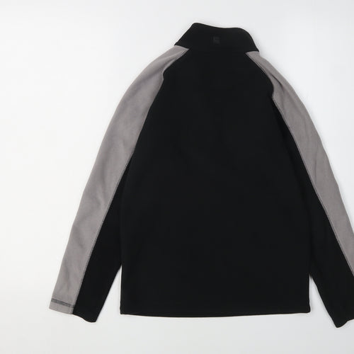 Mountain Warehouse Boys Black Fleece 9-10 Years Half Zip Hoodie