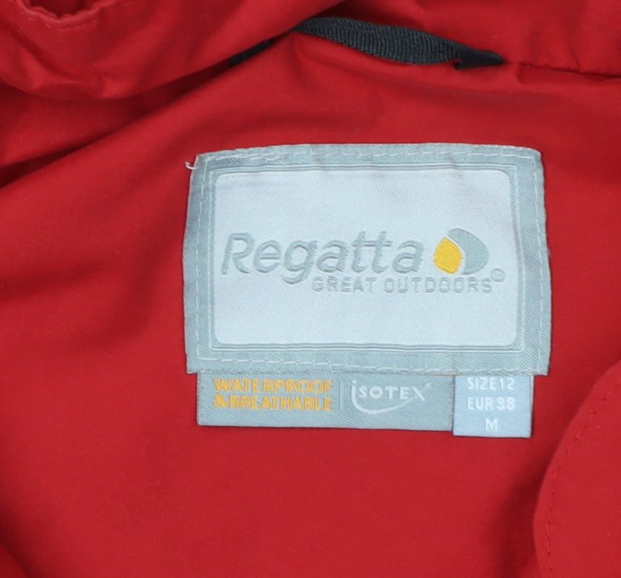 Regatta Women's Red Waterproof Hooded Rain Coat Size 12