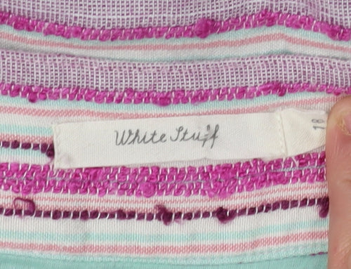 White Stuff Women's Pink Striped Straight Skirt Size 18