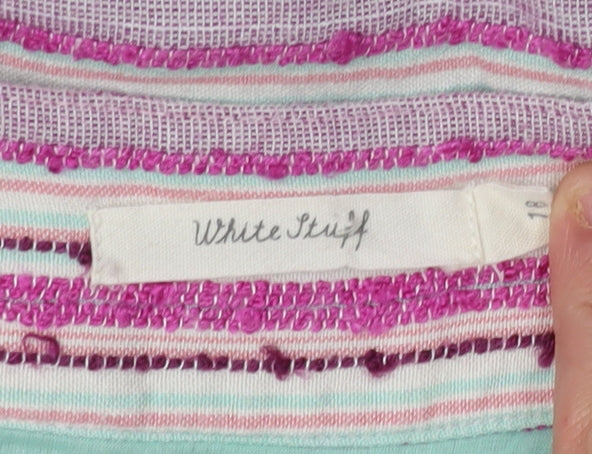 White Stuff Women's Pink Striped Straight Skirt Size 18