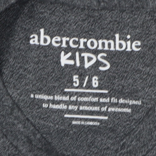 Abercrombie Kids Boys Grey Graphic T-Shirt 5-6 Years Casual