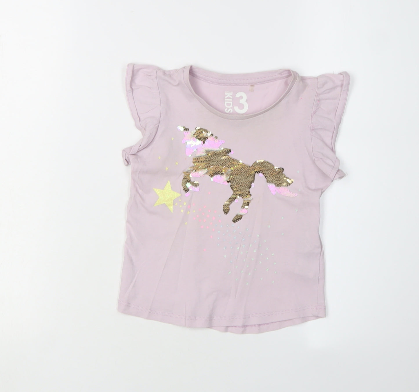 Cotton On Kids Pink Unicorn T-Shirt for Girls, Size 3 Years