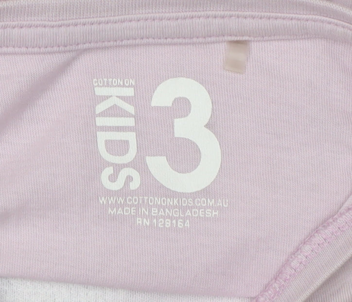 Cotton On Kids Pink Unicorn T-Shirt for Girls, Size 3 Years