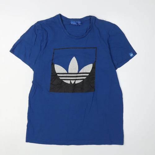 Adidas Men's Blue Graphic Print T-Shirt Size S