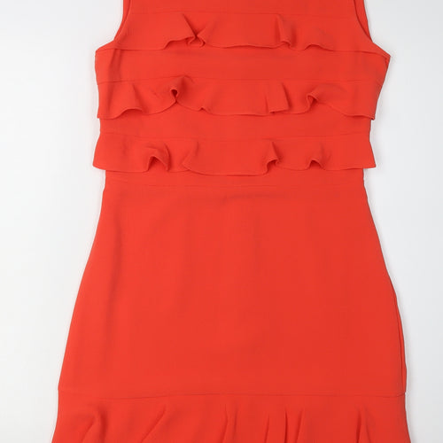 Whistles Women Orange Sheath Dress Size 10