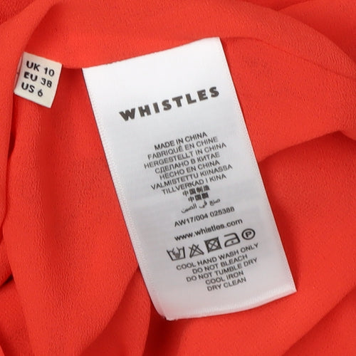 Whistles Women Orange Sheath Dress Size 10