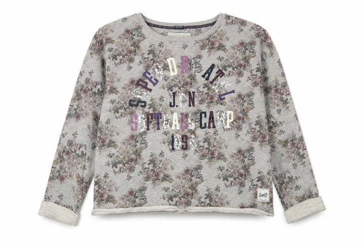 Superdry Women's Grey Floral Print Sweatshirt L